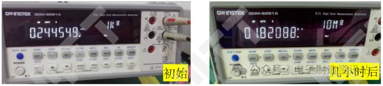 失效復(fù)現(xiàn)電視板卡T1-T2引腳典型阻值測(cè)量結(jié)果圖片